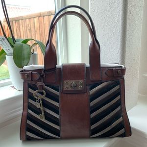 Fossil Leather Satchel Bag